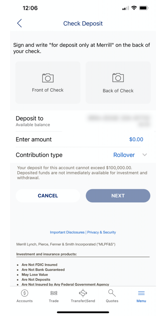 401(k) Rollover To Merrill Lynch: Mobile Deposit Instructions – Capitalize